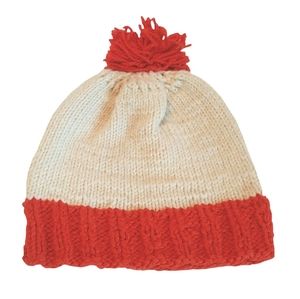 Handmade crochet adults multicolor winter ski beanie hat pom-pom one size